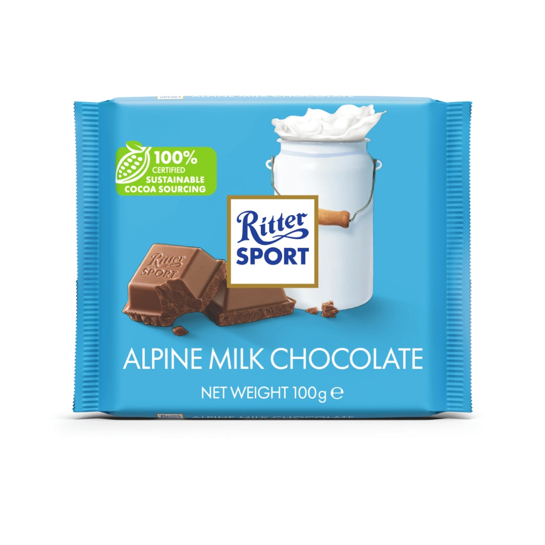 Ritter Sport Alpine Milk Chocolate 100g x 12