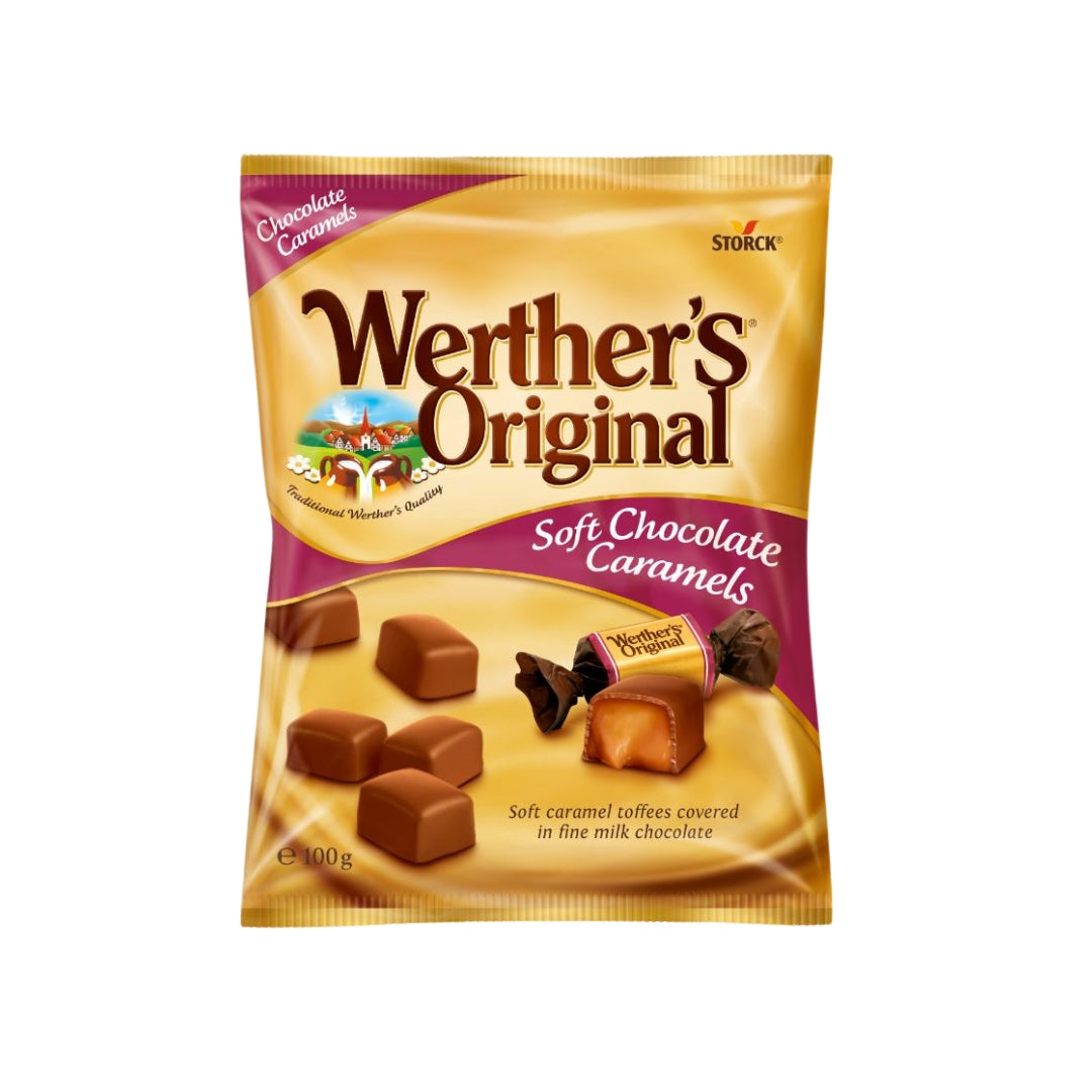 Werthers Orig Soft Chocolate Caramels 100g – Wings Group