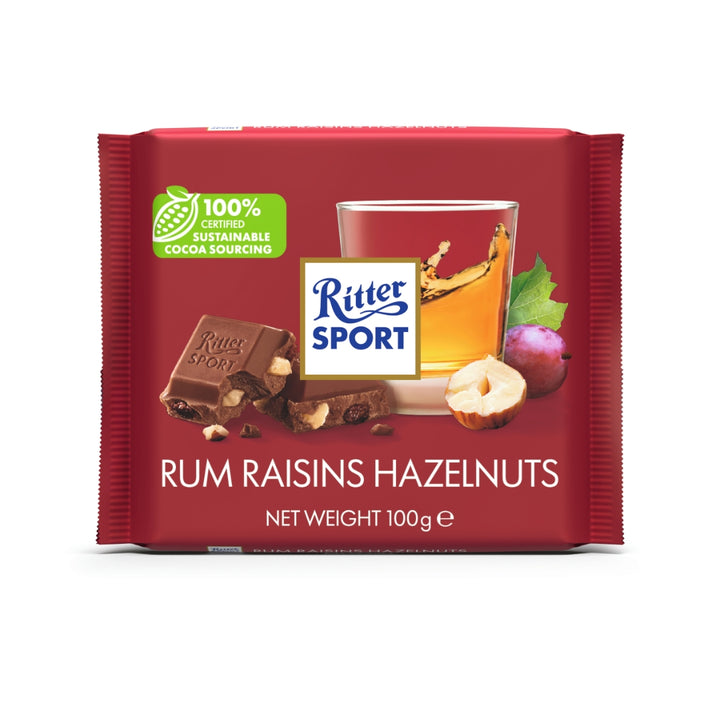 Ritter Sport Rum Raisins Hazelnuts 100g x 12