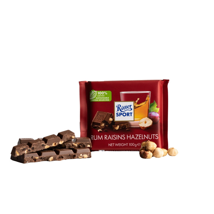 Ritter Sport Rum Raisins Hazelnuts 100g x 12